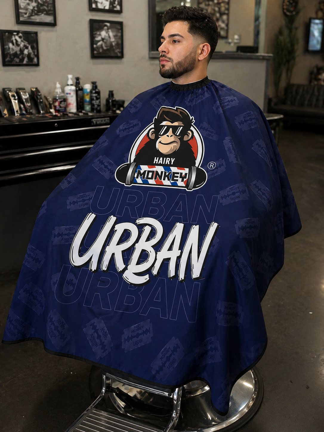 Barber Cape - Hairy Monkey Urban Professional Hair Cutting Cape