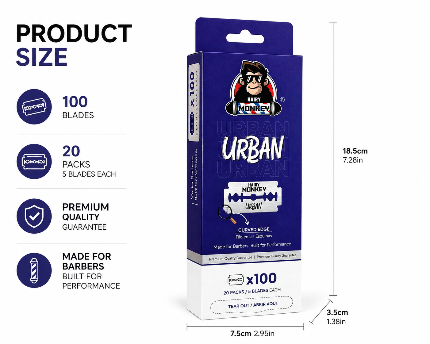 Double Edge Razor Blades (100 Pack) - Hairy Monkey Urban
